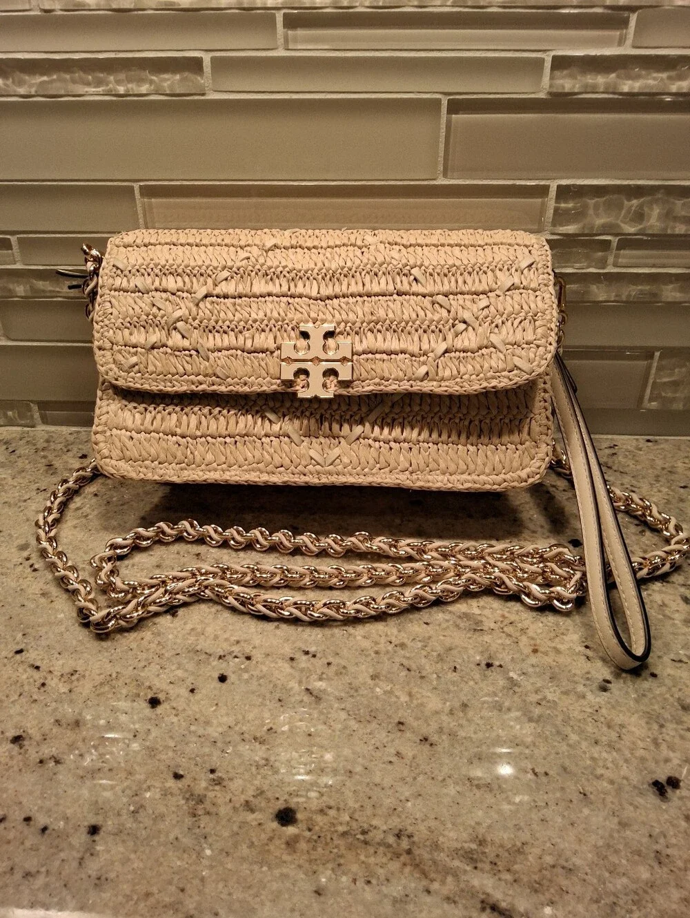 Tory Burch Britten Chain Wallet Wristlet Crossbody